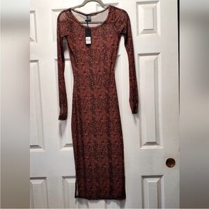 NWT—-Ed Hardy Brown Long Sleeve Swim Coverup